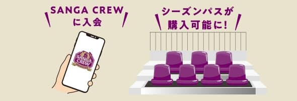 SANGA CREWに入会。シーズンパスが購入可能に。